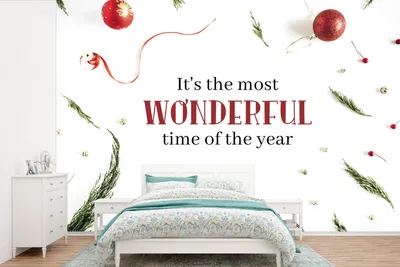 Produktbild von MuchoWow® Fototapete für Wohnzimmer oder Schlafzimmer Wandtapete Vinyl Motivtapete Winter - Weihnachten - Zitat - 390x260 cm - Papiertapete