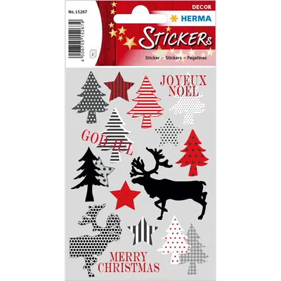 Produktbild von HERMA 15267, Papier, Schwarz, Rot, Weiß, Permanent, Junge/Mädchen, Weihnachten, 42 Stück(e)