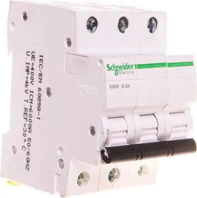 Productafbeelding van Stroomonderbreker 3-polig, type B, 6A, 6kA, AC, K60N, Acti9, A9K01306