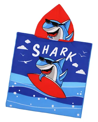 Immagine prodotto di Poncho bambino blu 60x120 cm - Happy Shark