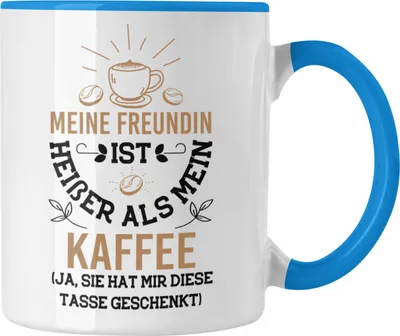 Produktbild von Trendation -  Tasse für Freund Geschenk mit Sprüchen Valentinstag Kaffeetasse Ja Sie Hat Mir Diese Tasse Gekauft (Blau)