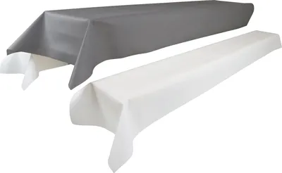 Produktbild von Sensalux abwaschbare Tischdecke, 1,18m x 2,5m, Grau, inkl. 2 weiße Bankauflagen