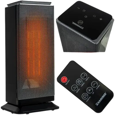Zdjęcie produktu dla Grzejnik Elektryczny Czarny Oscylacja Timer Wyświetlacz Led Pilot 2000W