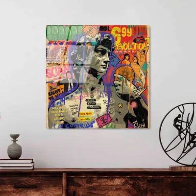 Produktbild von Wallity, UV-839 - 50 x 50, Dekorative Malerei aus gehärtetem Glas, Mehrfarbig, 100 % gehärtetes Glas, 50 x 50 cm