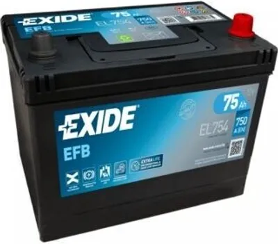 Produktbild von Exide EFB EL754, EFB (Enhanced Flooded Battery), 75 Ah, 12 V, 750 A, Auto, Wartungsfrei