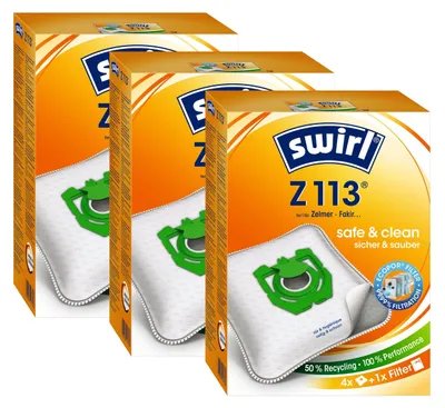 Produktbild von 3 x Swirl Z 113 MP Plus AirSpace Staubsaugerbeutel Staubbeutel Microvlies
