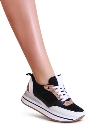 Produktbild von topschuhe24 2316 Damen Keilabsatz Sneaker Halbschuhe, Farbe:Schwarz, Größe:40 EU
