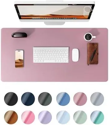 Produktbild von Schreibtischunterlage 80x40cm, Premium Leder Mauspad XXL, Rutschfeste Tischunterlage Schreibunterlage, Multifunktionales Office Mousepad Schreibtisch Zubehör für Büro & Homeoffice (Mauve)