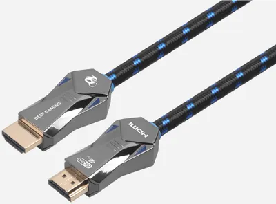 Image de Deep Gaming DG-CAB-HDMI-21, 2 m, HDMI Type A (standard), HDMI Type A (standard), Audio Return Channel (ARC), Noir, Gris