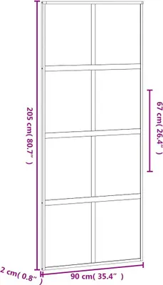 Produktbild von vidaXL Schiebetür Schwarz 90x205 cm Hartglas und Aluminium