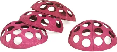 Produktbild von Kokosnussschale gelocht pink (löcher ca. 25mm)