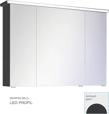 Produktbild von PELIPAL TRENTINO 920 Spiegelschrank / Anthrazit / LED-Profil / 90 x 72 x 20 cm / EEK: A++