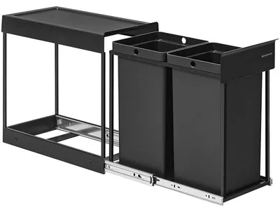 Produktbild von Küchenabfalleimer LTB950B01, mit zwei Fächern, 2 × 15 l, schwarz
