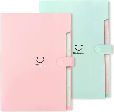 Produktbild von Erweiterbare Aktenordner, Taschen, Briefgröße/A4, Akkordeon-Dokumenten-Organizer für Schule und Büro, 2 Stück