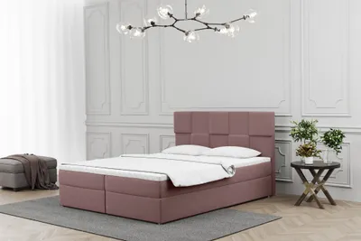 Produktbild von Boxspringbett Schlafzimmerbett JOLIE 180x200cm in Stoff Matt Velvet Altrosa