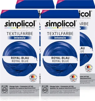 Produktbild von Simplicol Textilfarbe intensiv Royal-Blau - Einfaches Färben (4er Pack)