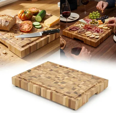 Zdjęcie produktu dla DESKA DELUXE END GRAIN SZTORCOWA olejowana 40x30x4 BLOK nóżki krojenia