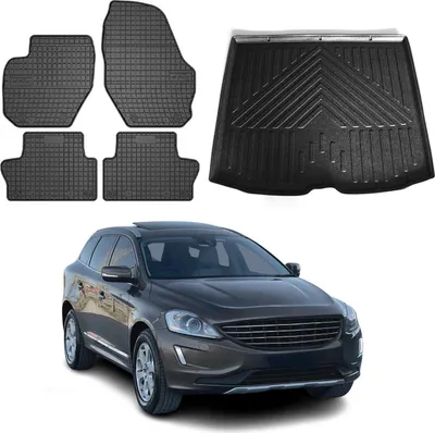 Obrázok produktu pre Sada podlahových rohoží a vložiek do kufra pre Volvo XC60 2009-2019 gumové TPE čierne 5x