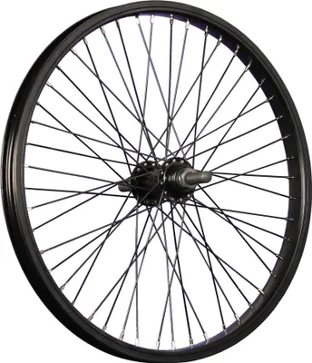 Produktbild von 20 Zoll BMX Hinterrad Aluminiumfelge schwarz 48 Loch Vollachse 14mm