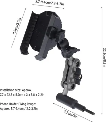 Image de Support pour téléphone portable pour montant A avec poignée, support pour voiture stable et pivotant à 360 degrés pour tous les smartphones