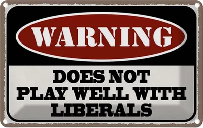 Produktbild von vianmo Blechschild 20x30 cm Warning does not play well with Warnschild Hinweisschild Sicherheit Vorsicht