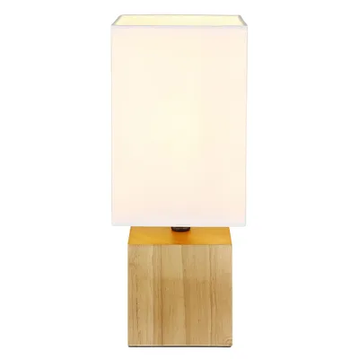 Produktbild von LED Tischleuchte, Holz natur, Textil weiß, H 30 cm