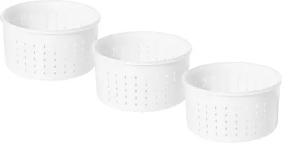 Produktbild von 3 x Kunststoff Käseform 13x7cm - 0.9kg Caciotta, Käse Form, Kaseform, Kase Form, Käse Formen, Käseformen