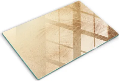 Produktbild von Glasschneideplatte - Herdabdeckplatte - 80x52 cm -Schneidebrett - Spritzschutz -Piasek Urlaubsstrand