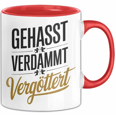 Produktbild von Onkel Sarkastisch Sarkasmus Tasse Geschenk Lustige Geschenkidee Spruch Gehasst Verdammt Vergöttert (Rot)
