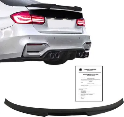 Produktbild von Heckspoiler Heckflügel Kofferraum Spoiler schwarz hochglanz paßt für BMW 3er F30 Limousine