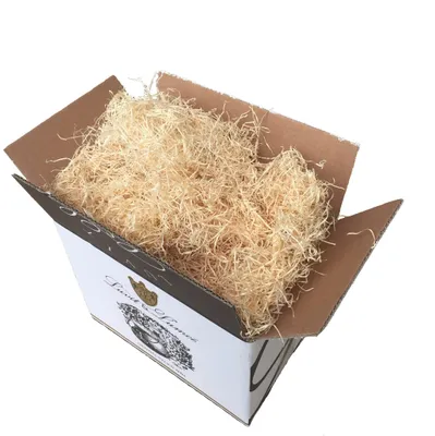 Obrázek produktu pro Výplňový materiál 1 kg - Dřevěné štěpky - Přírodní dřevěná sláma - Dekorativní sláma - Balení pro dárkové balíčky - Ekologické