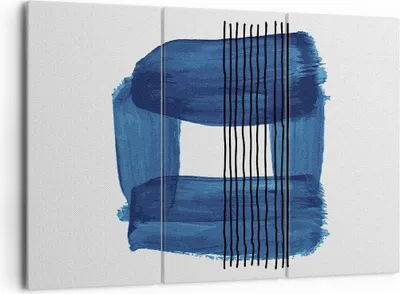Produktbild von Bild auf Leinwand - Leinwandbild - 3 Teile - Abstraktion Aquarell Blau - 165x110cm - Wand Bild - Wanddeko - Wandbilder - Leinwanddruck - Bilder - Wanddekoration - Leinwand bilder - CE165x110-4223