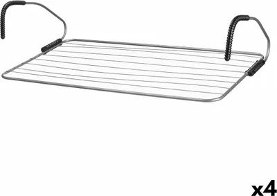 Obrázek produktu pro Kipit, sušák na prádlo, černá/stříbrná barva, rozměry 105 x 3 x 54 cm, vhodný na balkon (balení obsahuje 4 kusy)