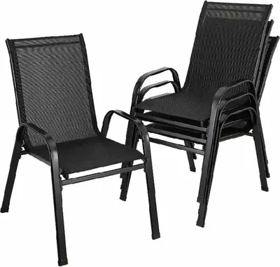 Produktbild von Gartenstühle - Set mit 10 Gartenstühlen - Stapelbare Gartenstühle - Stapelstühle - Campingstuhl - Gartenmöbel-Set
