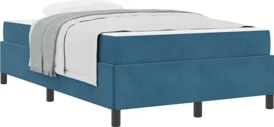 Obrázok produktu pre Rám postele s matracmi Tmavomodrá 120 x 190 cm látka