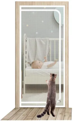 Obrázok produktu pre Odolná sieť proti zvieracím chlpom s otvorom pre psov – odpudzuje mačky a hmyz (80 x 200 cm)
