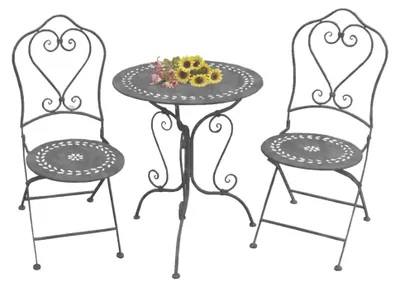 Image de Ensemble table et chaises pliantes d'extérieur en acier Giuliana