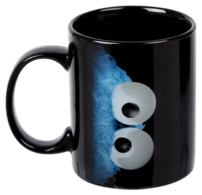 Produktbild von Sesamstraße Tasse - Kaffeebecher Krümelmonster aus Steingut Schwarz 320 ml