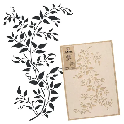 Produktbild von Blumen Große Malschablonen M 43x64 cm, Clematis Pflanze Bergsteiger Muster, Wiederverwendbare Kunststoff Wandschablone