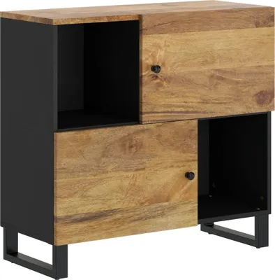 Image de Buffet avec 2 portes 80x33x75 cm bois massif de manguier