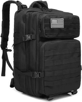 Produktbild von PolkaHome® Militärrucksack 45L Wasserabweisend Großer Rucksack Reiserucksack Molle Rucksack für Herren & Damen Outdoor Trekking Angeln