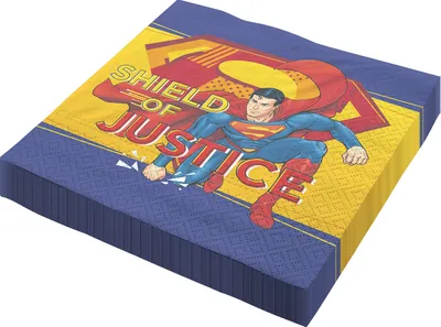 Produktbild von Servietten Superman 33x33 cm 20er Tischdeko Kindergeburtstag Superhelden-Party