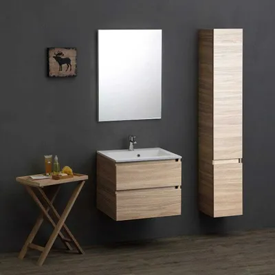 Produktbild von Badezimmermöbel 60 cm mit 2 Schubladen, Holzoptik | Valentina