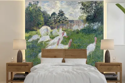Obrázek produktu pro MuchoWow® Fototapety do obývacího pokoje nebo ložnice tapety vinylové motivy tapety Krocani - obraz, Claude Monet 240x240cm