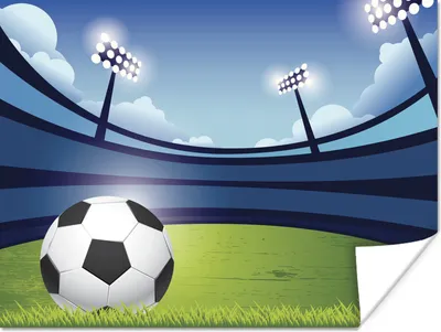 Produktbild von MuchoWow® Poster Eine Illustration eines Fußballstadions 120x90 cm - Wandbild