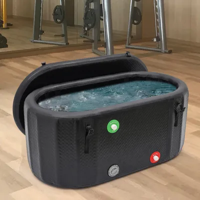 Produktbild von Aufblasbare Eisbadewanne - Freistehende Badewanne - PVC-Gummi 275 L - Kaltwasserbad für Sportler - 132 x 70 x 62 cm - Schwarz