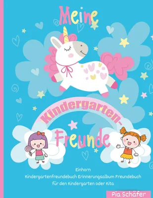 Produktbild von Meine Kindergarten-Freunde Einhorn Kindergartenfreundebuch Erinnerungsalbum Freundebuch für den Kindergarten oder Kita