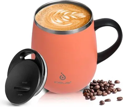 Produktbild von Famanu Kaffeebecher 470 ml - Doppelwandige Vakuum-Isolierung, Rosa