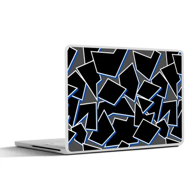 Produktbild von MuchoWow® Laptop Aufkleber Sticker Cover Formen - Geometrie - Schwarz - Design 40x30 cm - Laptop Dekoration - Selbstklebend