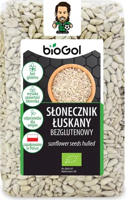 Zdjęcie produktu dla SŁONECZNIK ŁUSKANY BEZGLUTENOWY350 g - BIOGOL